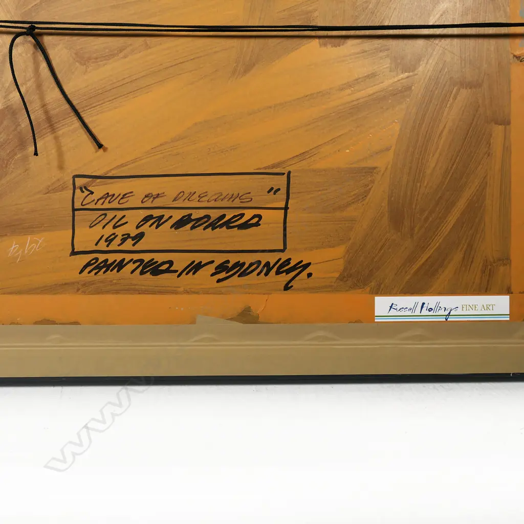 Russell Hollings (NZ 1948-) 'Cave of Dreams' - oil on board, signed, entitled and dated 1979 verso. 490 x 695mm. Provenance: From the artist's archive. Image 1++