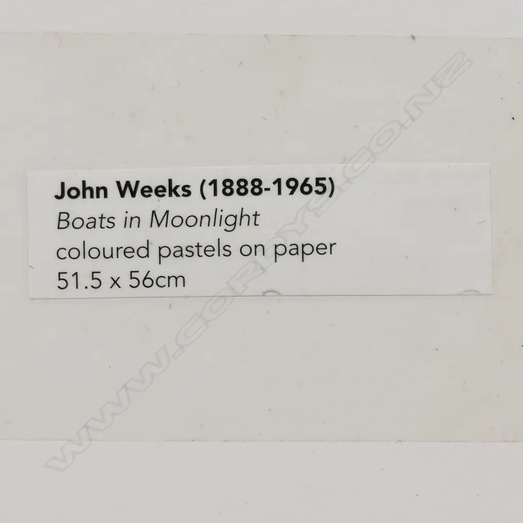 John Weeks (1888-1965) Boats in Moonlight -  pastel on paper. 505 x 550mm. Provenance: with Webb's, The Peter O'Connor Collection of Works by John Weeks, 2005. Image 1++