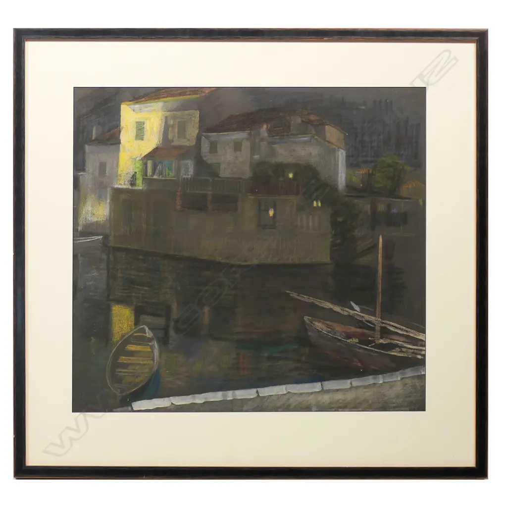 John Weeks (1888-1965) Boats in Moonlight -  pastel on paper. 505 x 550mm. Provenance: with Webb's, The Peter O'Connor Collection of Works by John Weeks, 2005. Image 1++