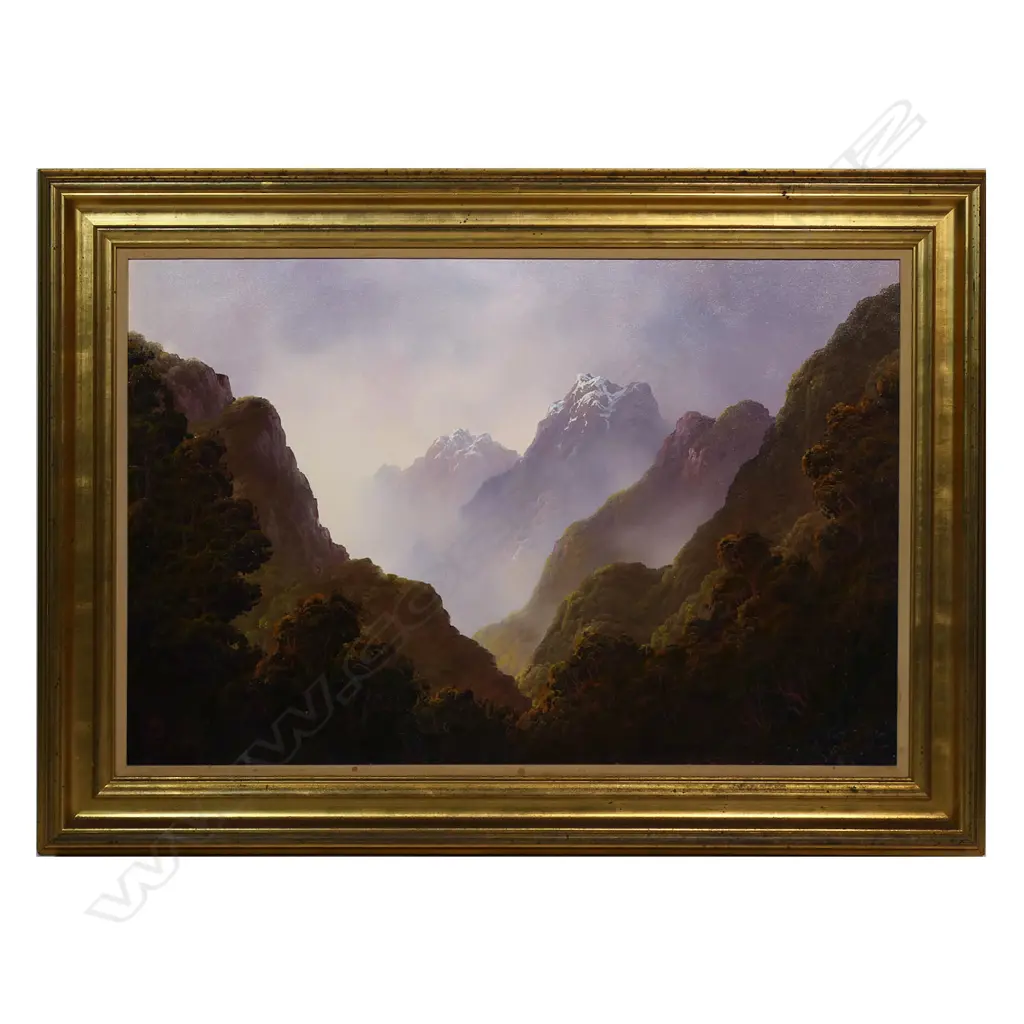 A.H.T. (Tim) Wilson (1954-2020) 'Impressions of Fiordland' - oil on Berge linen, titled lower left, signed and dated '83. 600 x 890mm, Image 1++