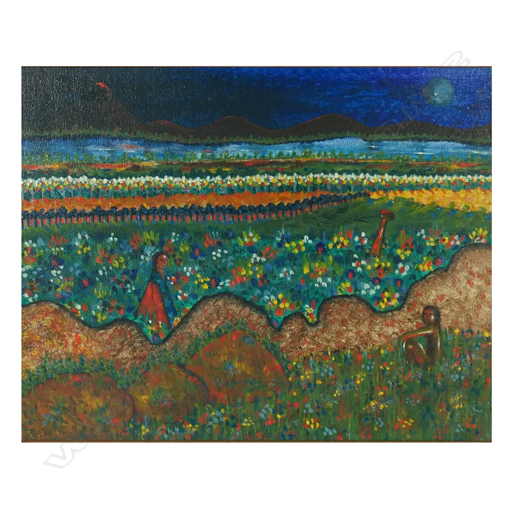 Alan Taylor (NZ 1933-2016) 'Early Morning Call' - acrylic on board, signed. 390 x 495mm. Image 1++