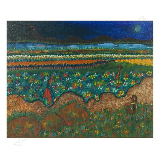 Alan Taylor (NZ 1933-2016) 'Early Morning Call' - acrylic on board, signed. 390 x 495mm.