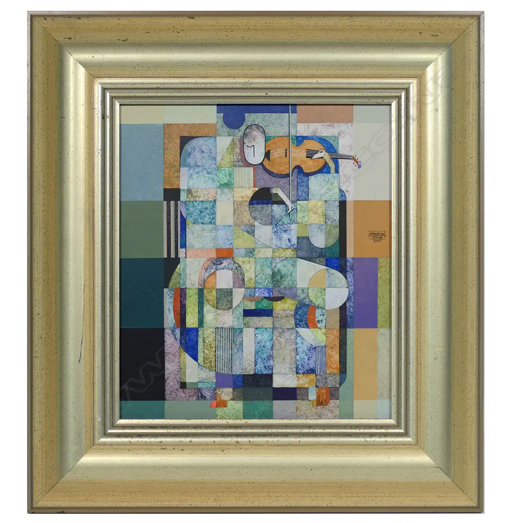 Patterson Parkin (1948) Untitled (Abstract violinist) - acrylic on board, signed and dated 2009. 290 x 240mm, Image 1++