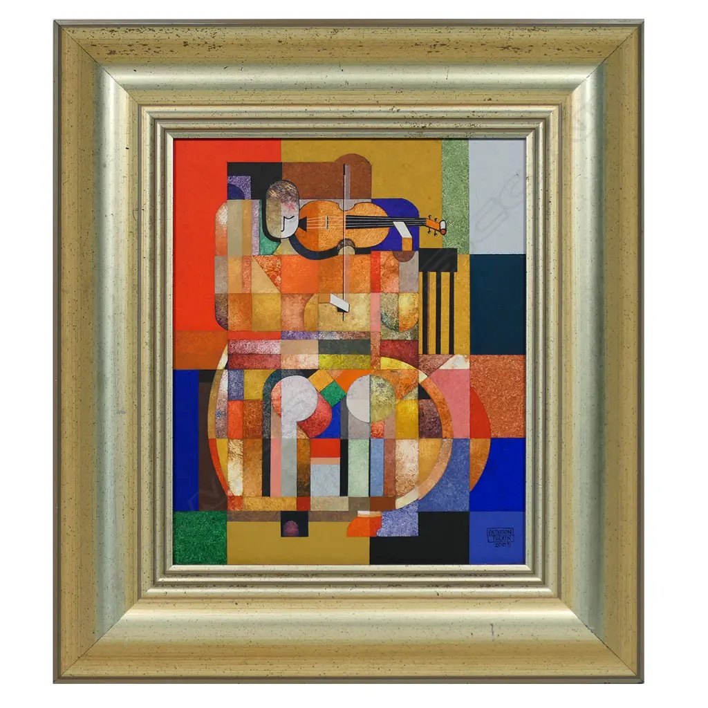 Patterson Parkin (1948) Untitled (Abstract violinist) - acrylic on board, signed and dated 2009. 290 x 240mm, Image 1++