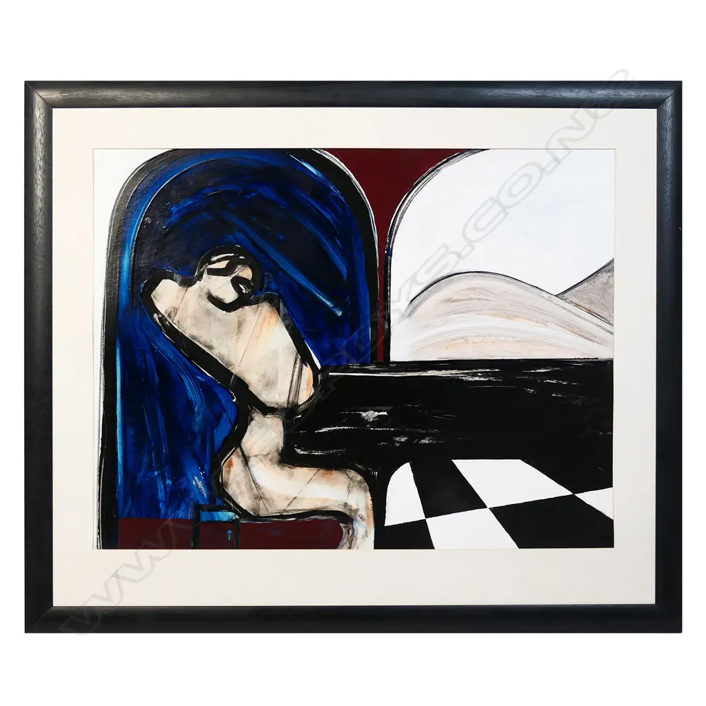 Des Robertshaw (1955-), 'From the Blue Land' - acrylic on card, 730 x 960mm. Provenance: Ex: International Art Centre Gallery exhibition. Image 1++