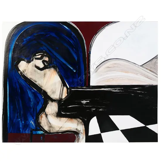 Des Robertshaw (1955-), 'From the Blue Land' - acrylic on card, 730 x 960mm. Provenance: Ex: International Art Centre Gallery exhibition.