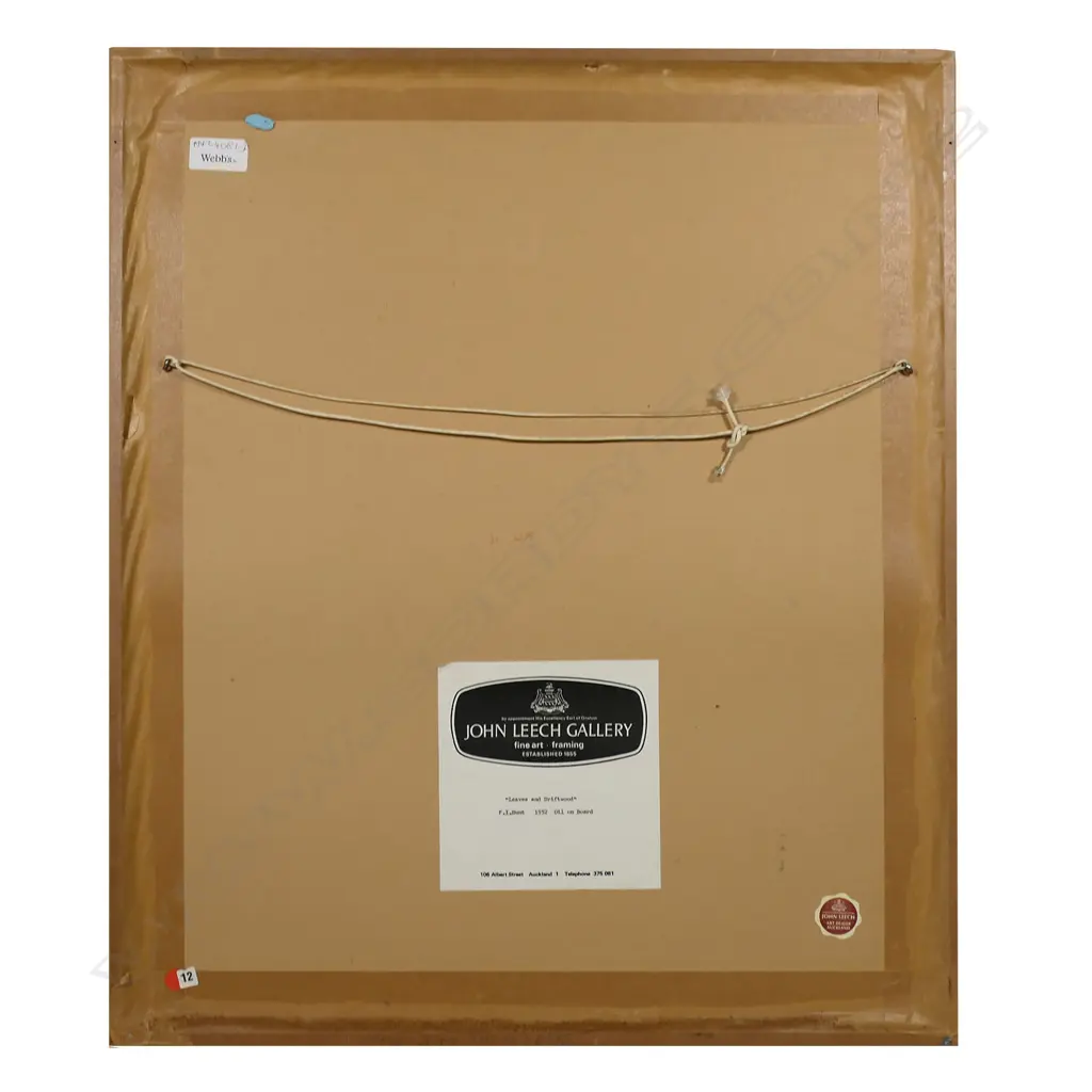 Frances Irwin Hunt (1890-1981) 'Leaves and Driftwood' - oil on board - signed and dated '52. John Leech exhibition label verso. 550 x 440mm, Image 1++