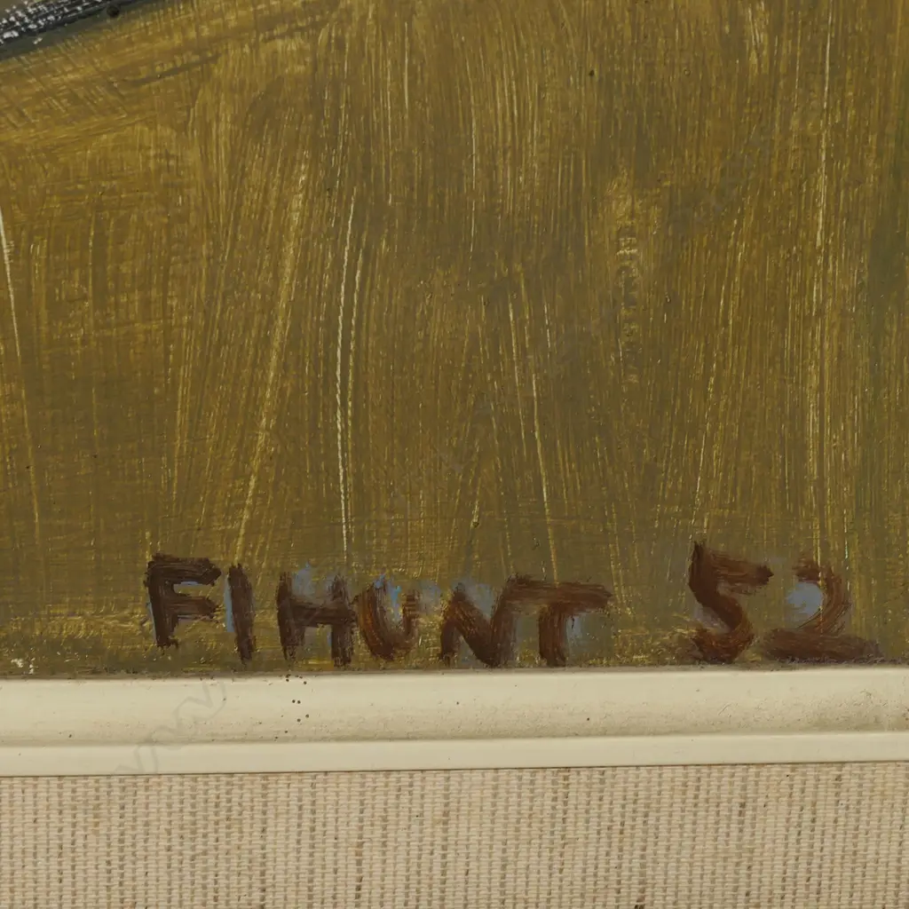 Frances Irwin Hunt (1890-1981) 'Leaves and Driftwood' - oil on board - signed and dated '52. John Leech exhibition label verso. 550 x 440mm, Image 1++