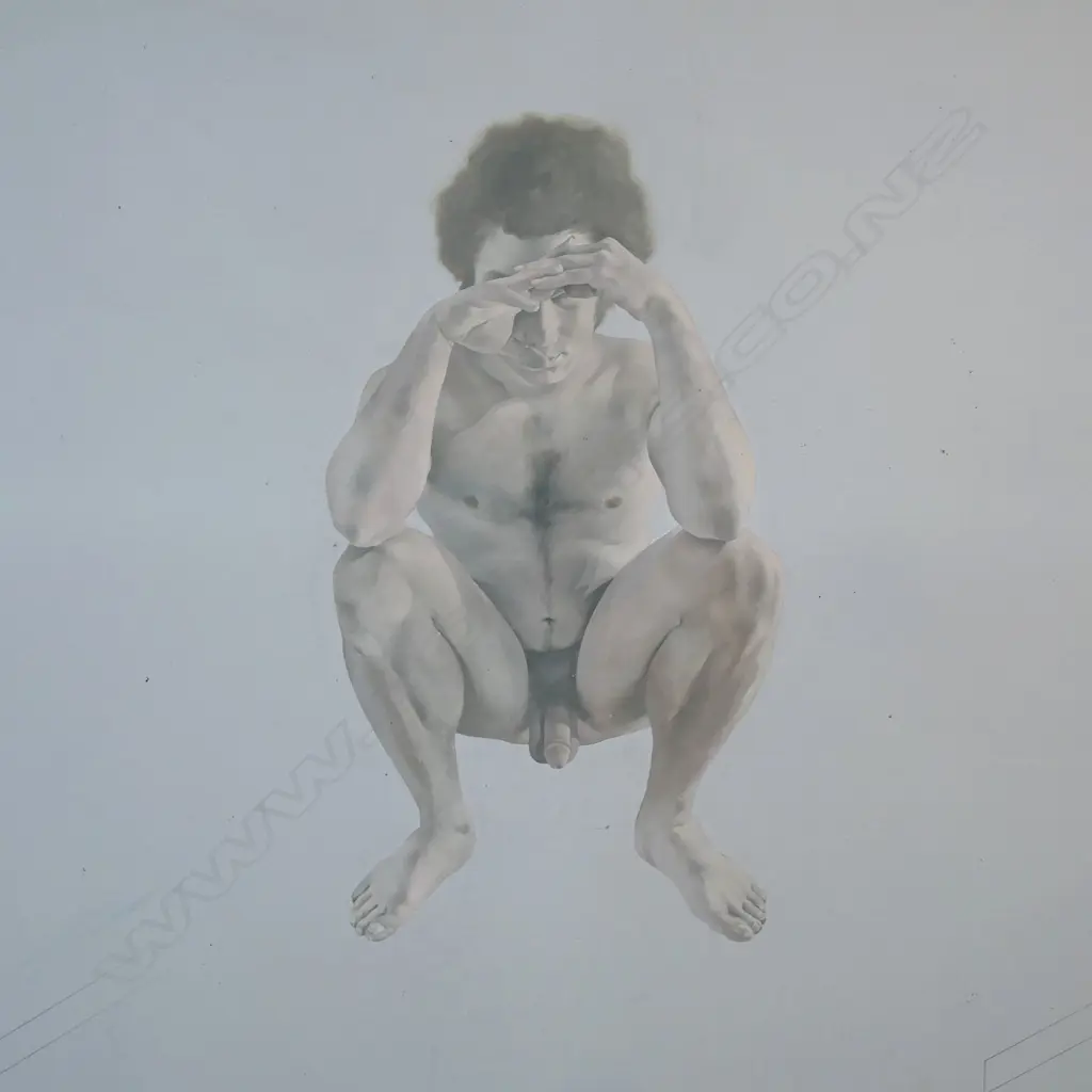 John Mandel (US 1941-) 'Squat Icon 5 - Portrait of Robert Alexander - Religious Painting II 1969' - acrylic on canvas.1830 x 1830mm - Whitney Museum label to reverse shows this artwork was exhibited as part of the 1969 Annual Exhibition of Contemporary American Painting. Also exhibited at the Max Hutchinson Galley, New York. Image 1++