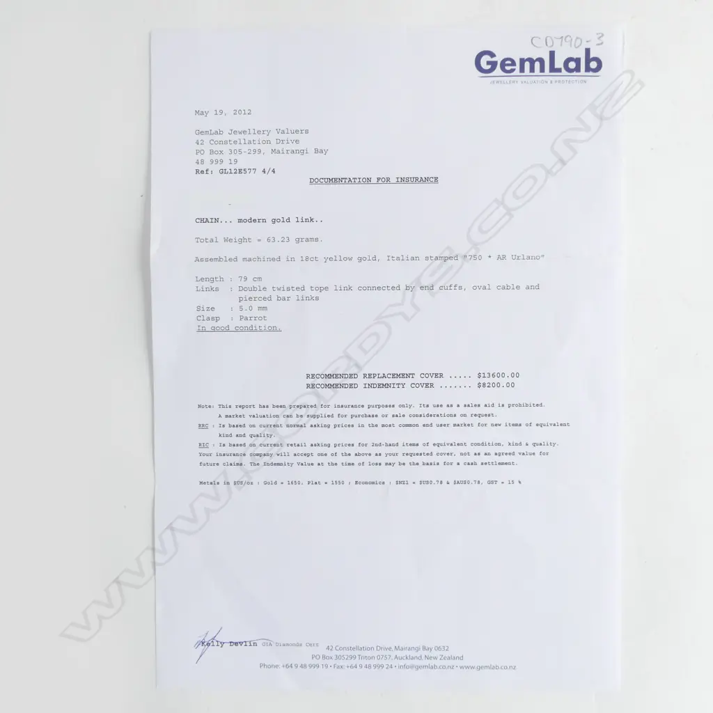 An 18ct gold chain - a double rope twist chain with five 'horse bit' style links. 63.23gms. L.740mm. 63.23gms. Valuation available. Image 1++