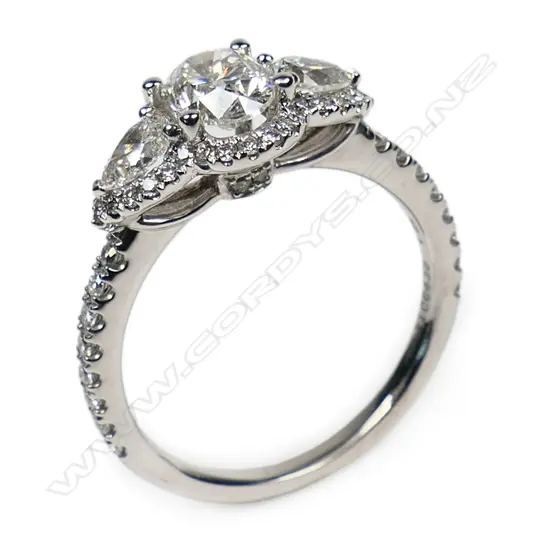An 18ct white gold and diamond ring,