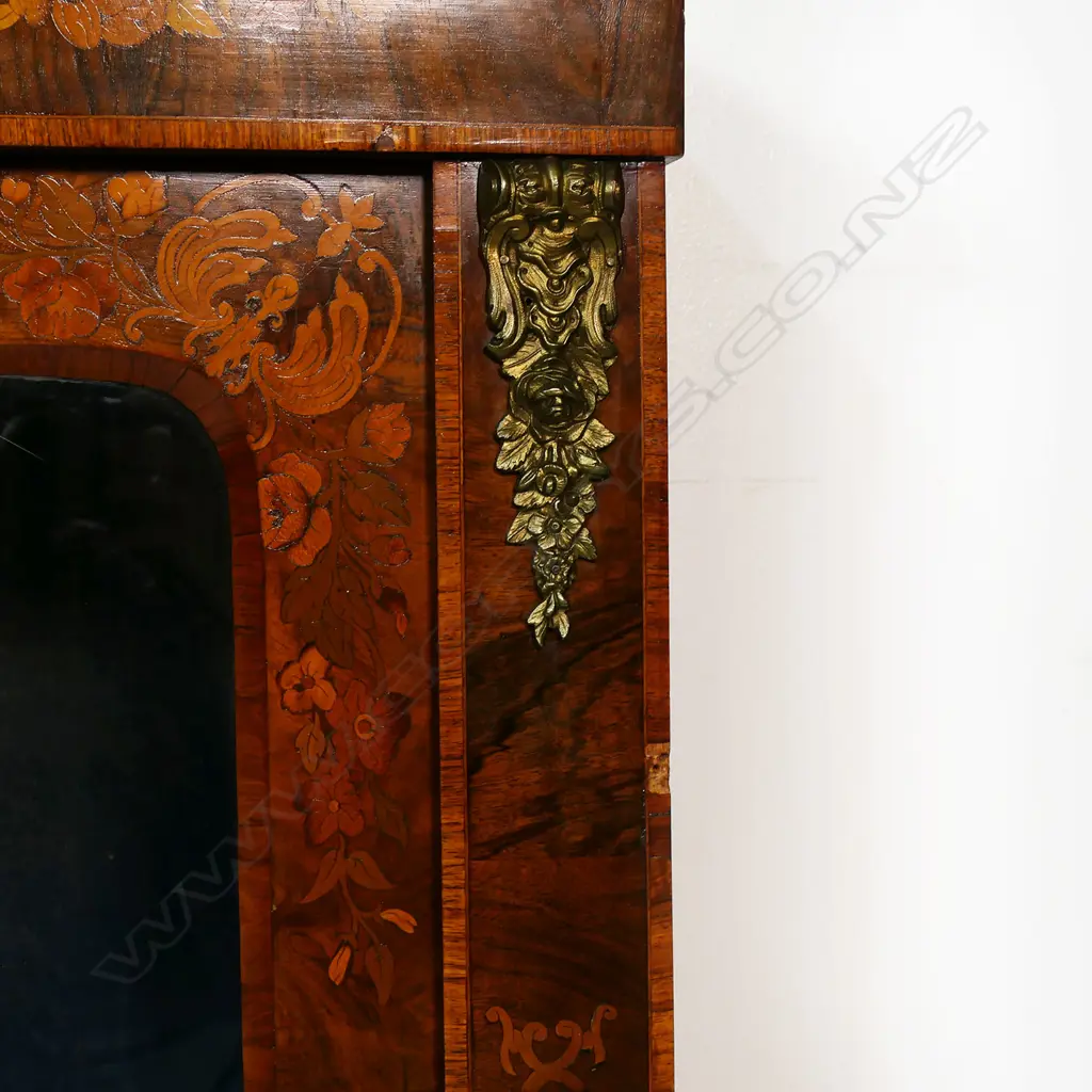 A 19thC walnut pier cabinet. Image 1++
