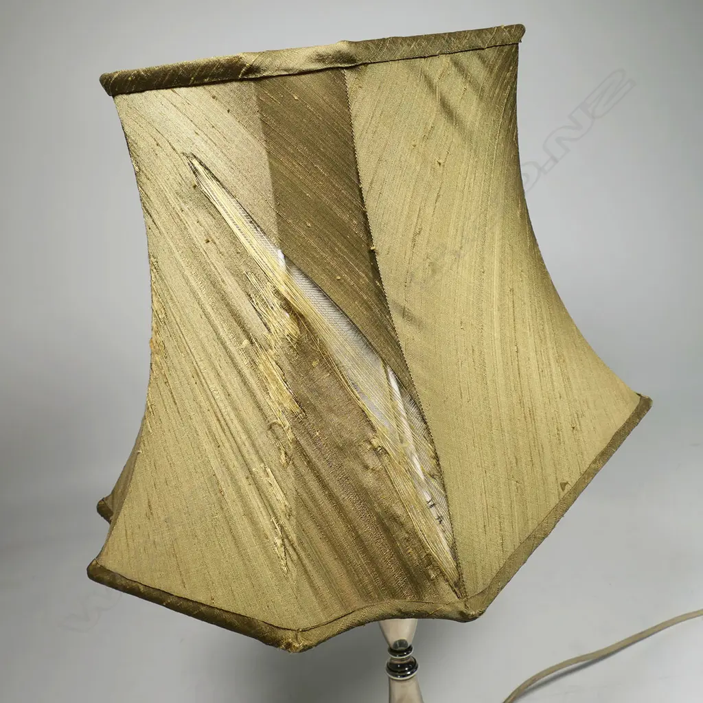 A large silver candlestick based table lamp of plain Georgian style Image 1++