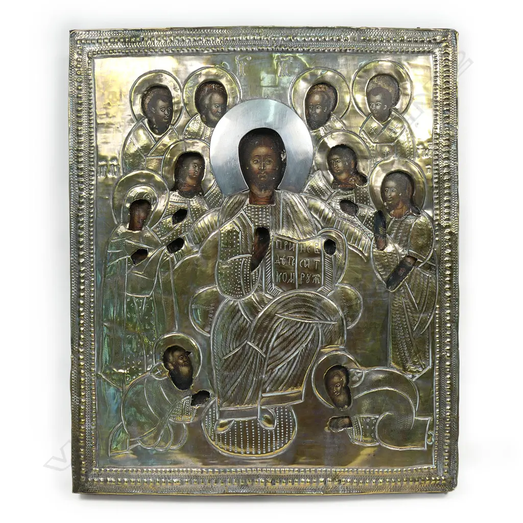 A 19thC Russian multi figure icon, Image 1++