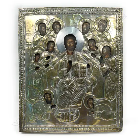 A 19thC Russian multi figure icon,