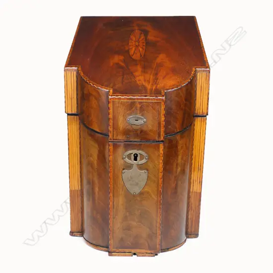 A Georgian mahogany knife box,