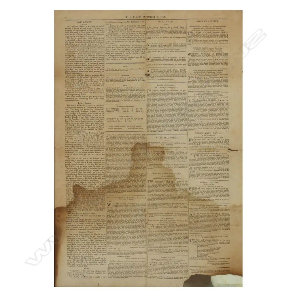 A framed four page newspaper 'THE TIMES', Image 1++