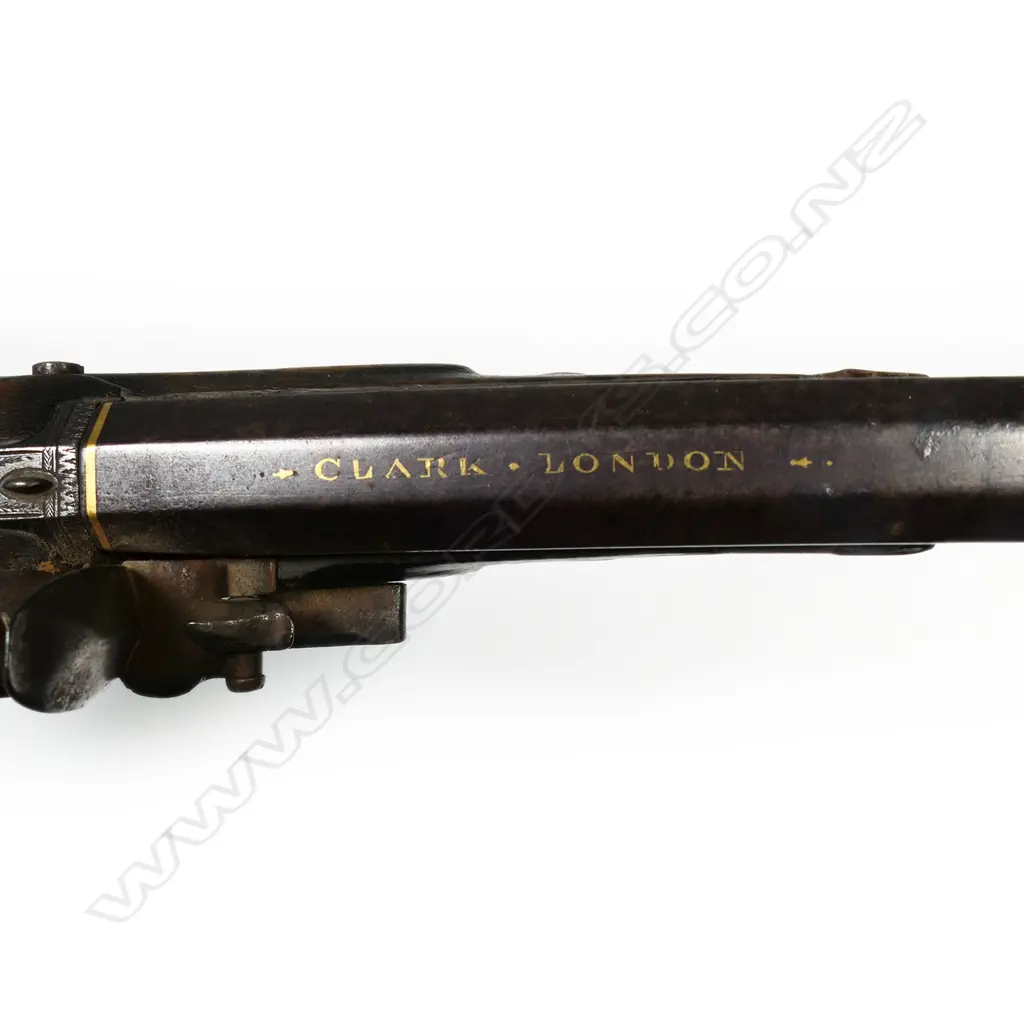 A George III flintlock officers pistol by Clark of London, Image 1++