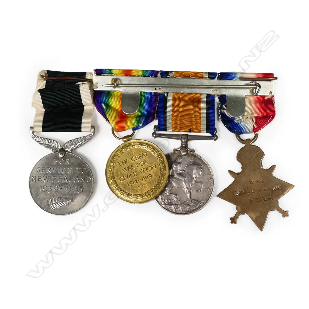 Three WWI medals to # 12/802 L/CPL. A. W. MADDEN. NZEF, Image 1++