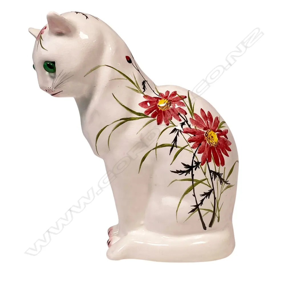 Plichta London Wemyss ware pottery seated cat, Image 1++