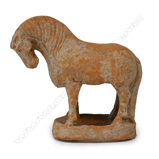 A pottery model horse reputedly from the Tang Dynasty (618-906),