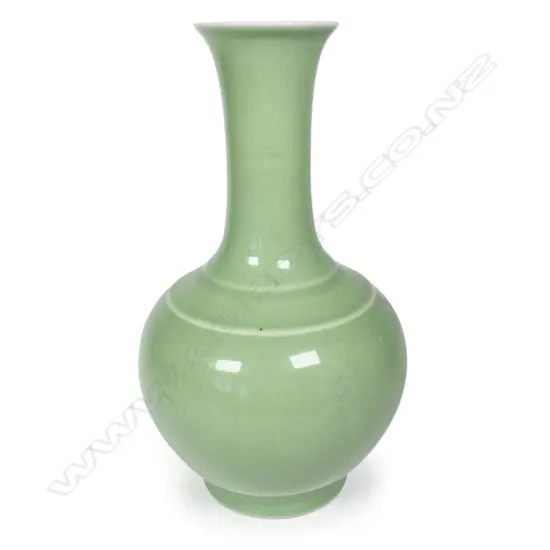 A Chinese celadon glaze bottle vase,