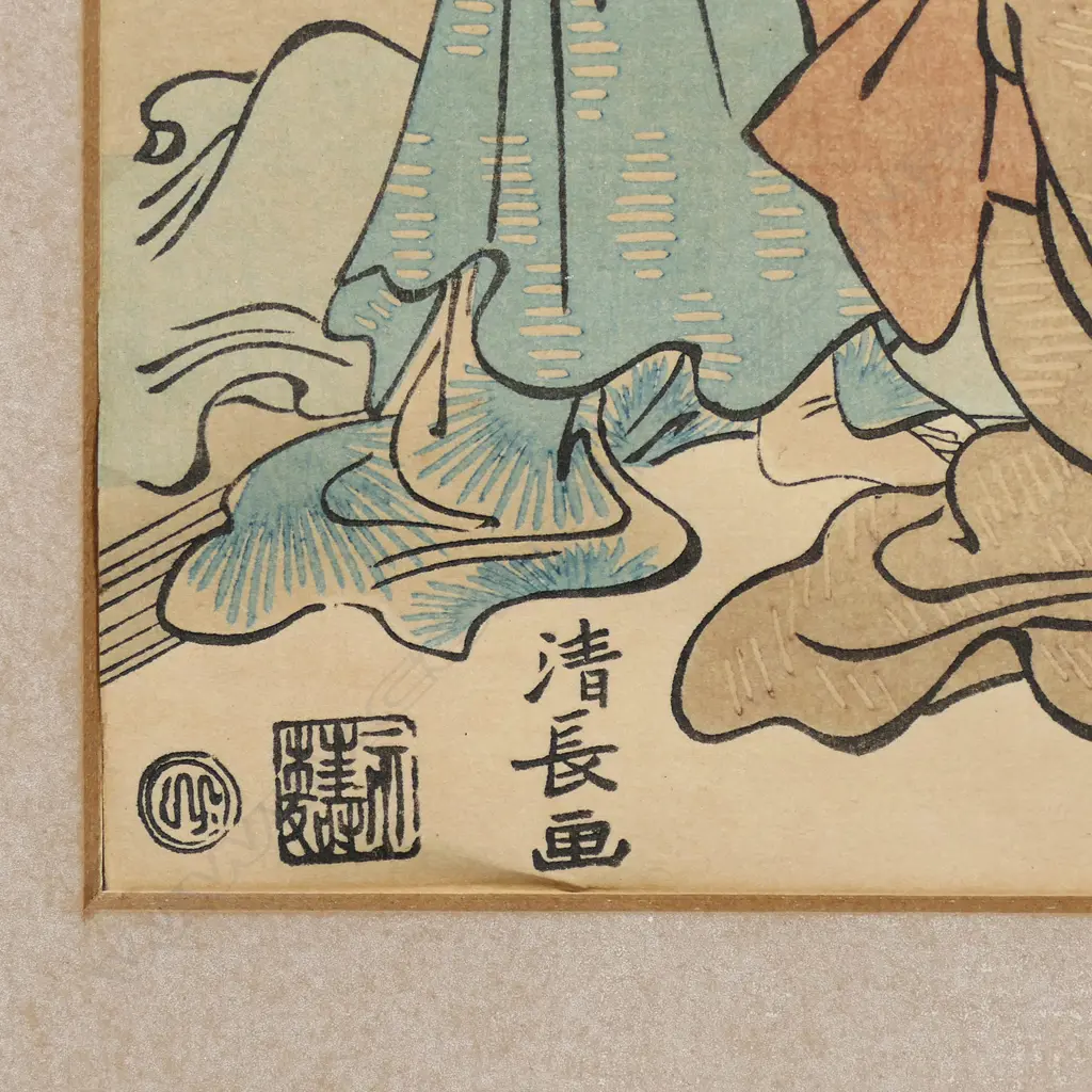 A Torii Kiyonaga Uikiyo-e woodblock print, Image 1++