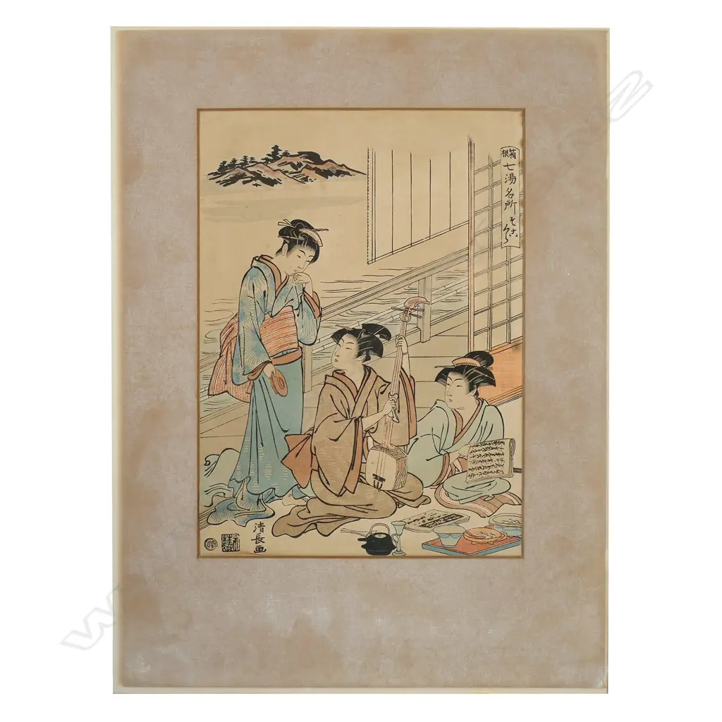 A Torii Kiyonaga Uikiyo-e woodblock print, Image 1++