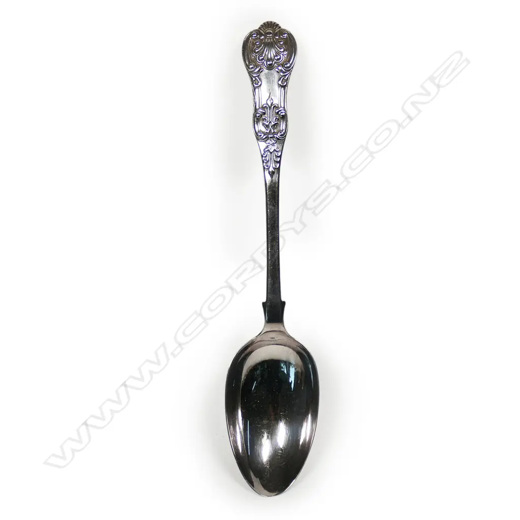 A rare 19thC New Zealand made Harrop & Neill (Dunedin) silver serving spoon, Image 1++