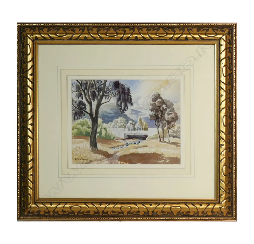 E. Mervyn Taylor (NZ 1906-64) 'Country Bridge', Image 1++
