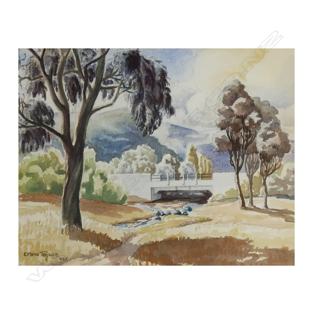 E. Mervyn Taylor (NZ 1906-64) 'Country Bridge', Image 1++
