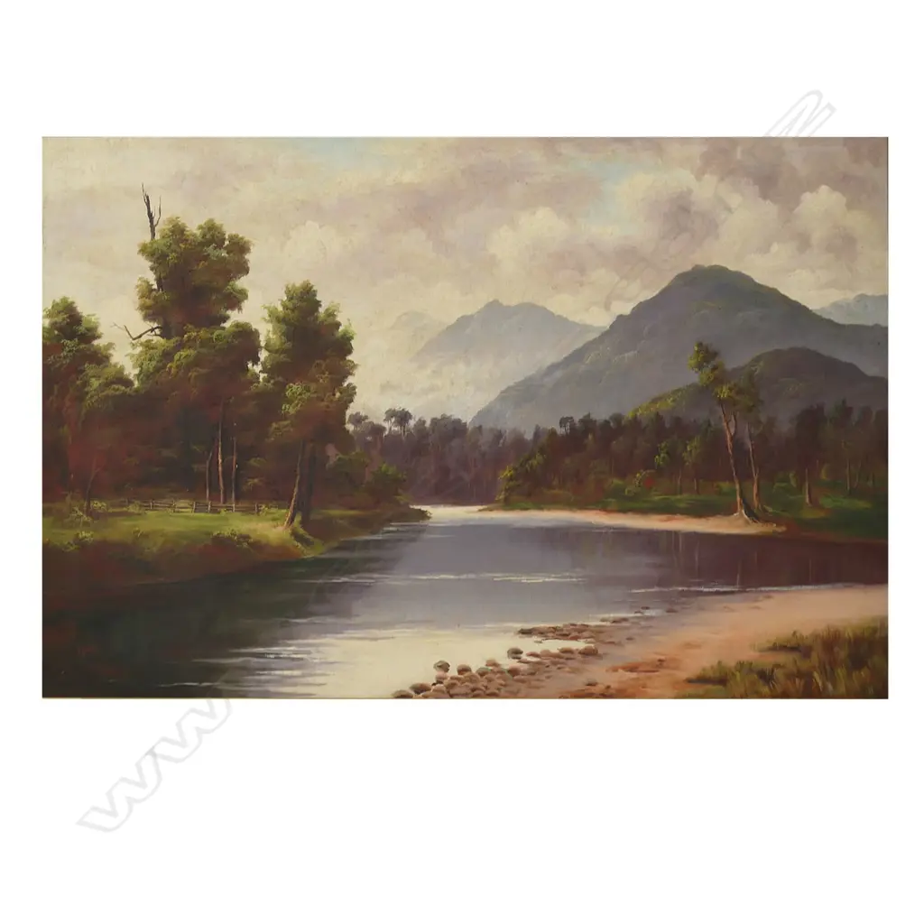 Henry William Kirkwood (1854-1925) 'Mountain Lake Scene', Image 1++
