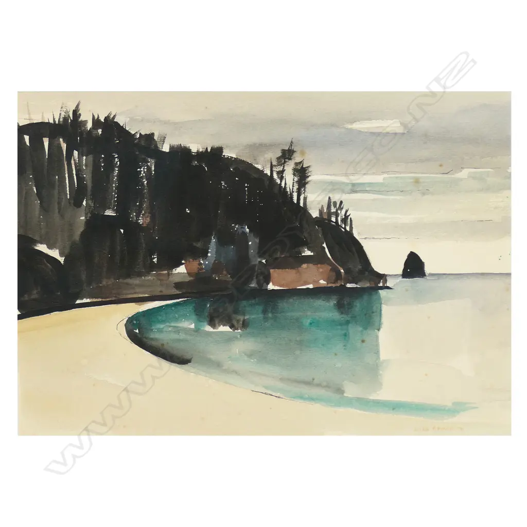 Helen Brown (NZ 1917-1986) 'Coastal Landscape', Image 1++