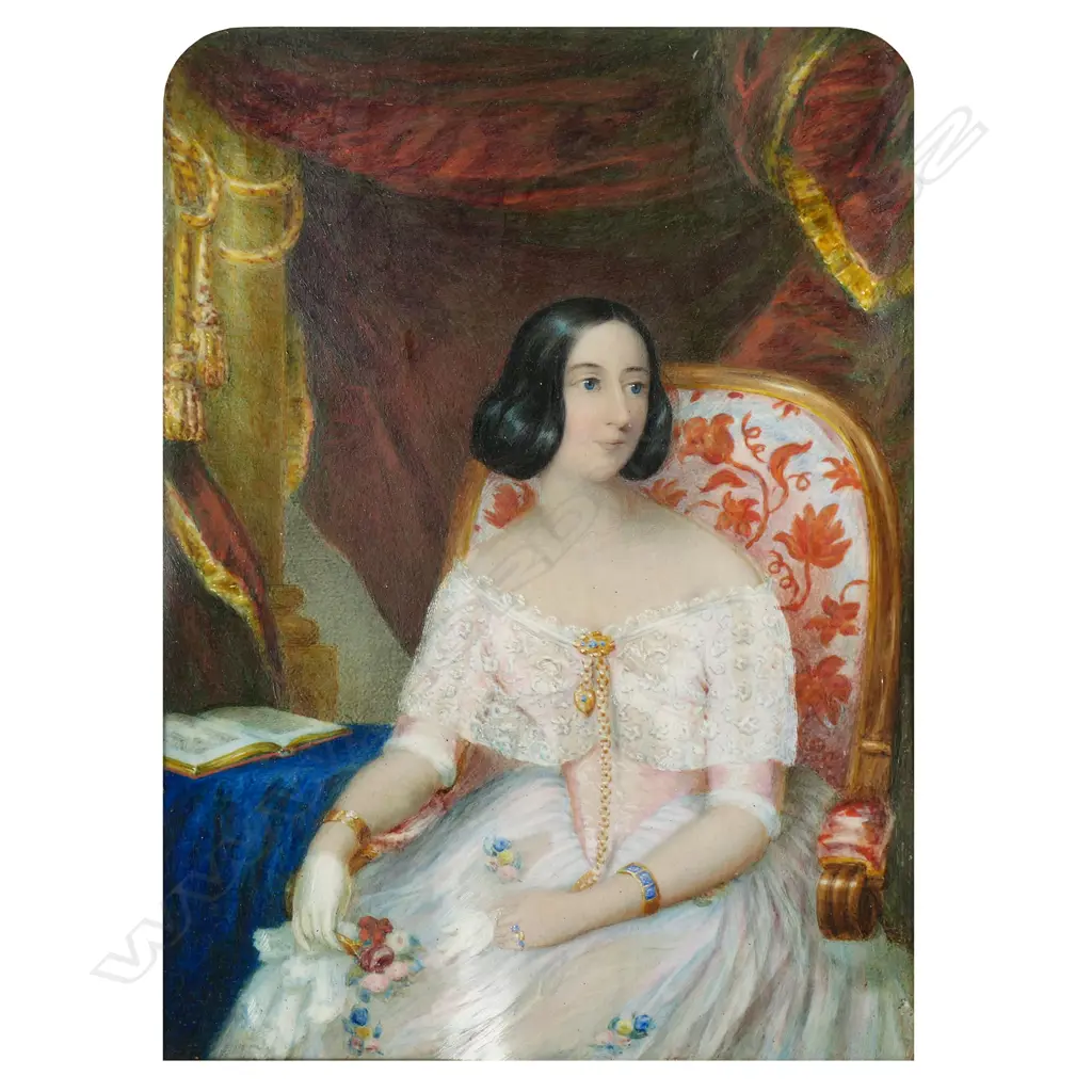 Ferdinand Henry Bischoff (UK 1795-1849) 'Portrait of Mrs Charles Phillips', Image 1++