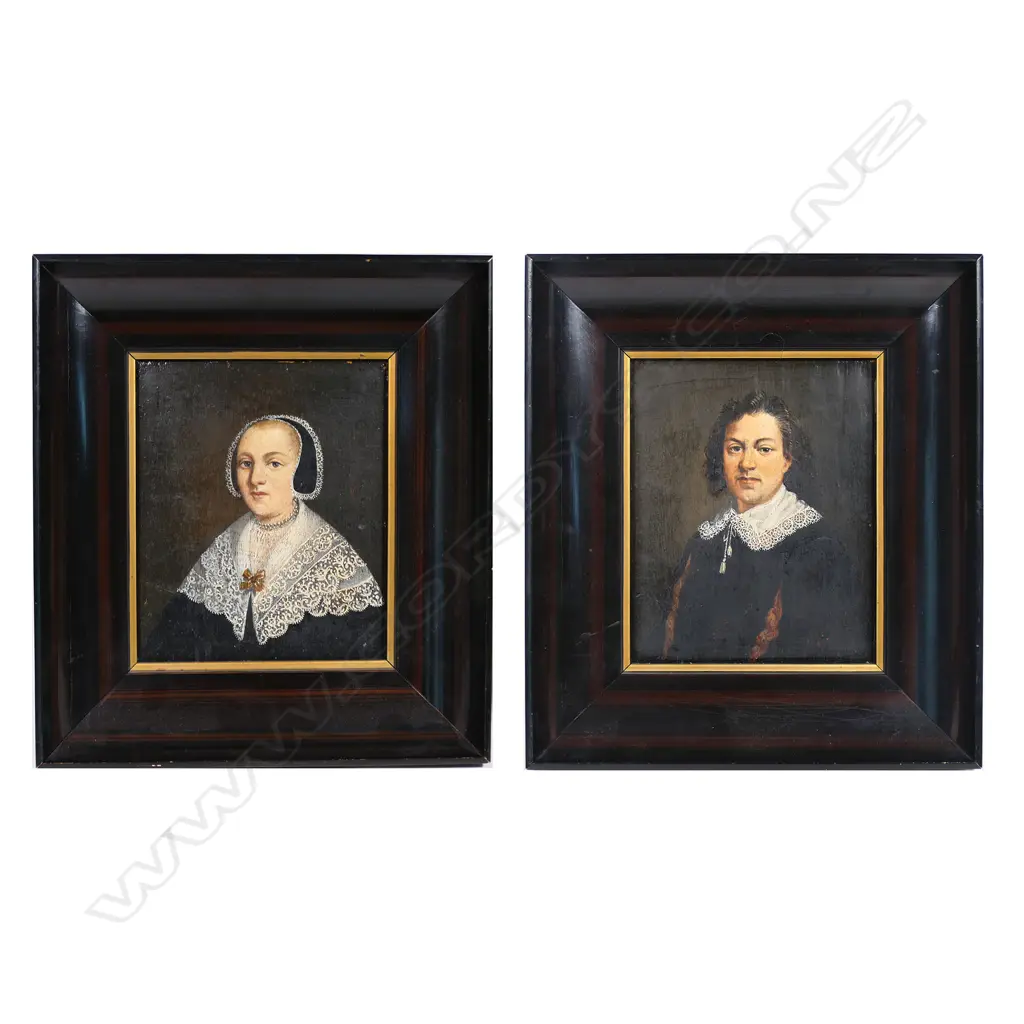 17th/18thC artist unknown possibly Flemish or Dutch marriage portraits, Image 1++