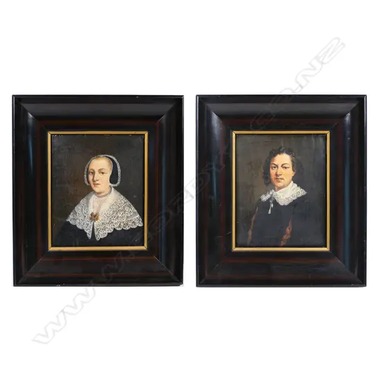 17th/18thC artist unknown possibly Flemish or Dutch marriage portraits,