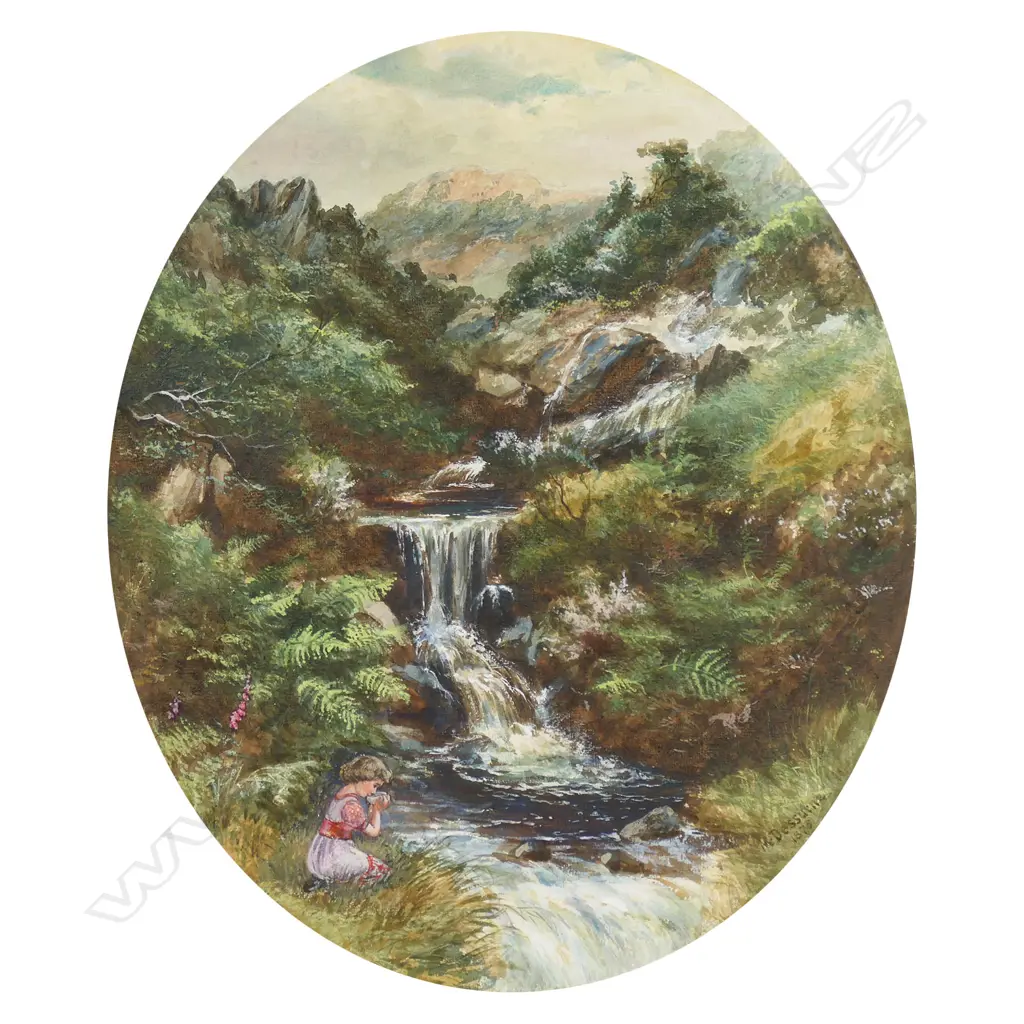 M. Dessurne (UK 1825-1885) 'By the Waterfall', Image 1++