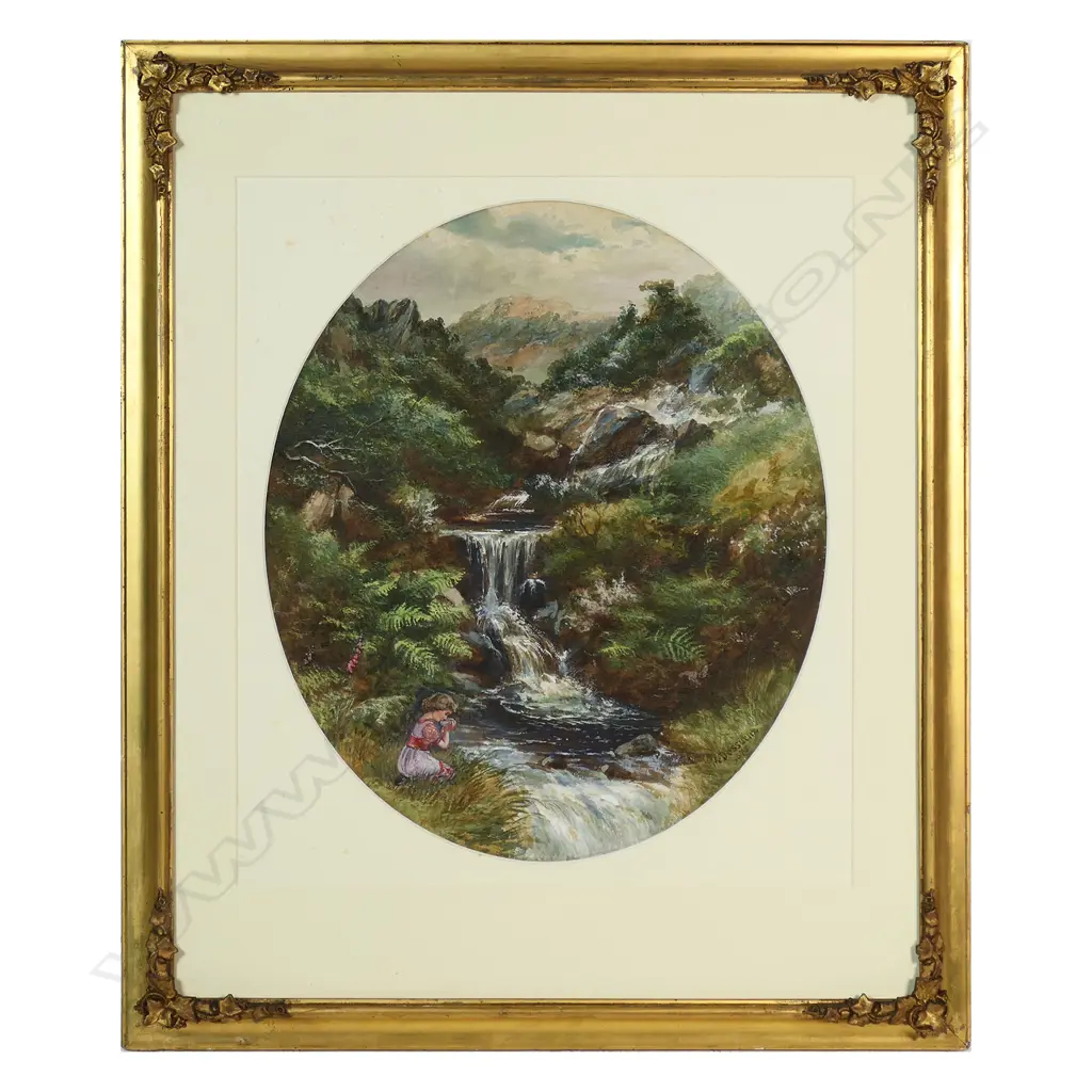 M. Dessurne (UK 1825-1885) 'By the Waterfall', Image 1++