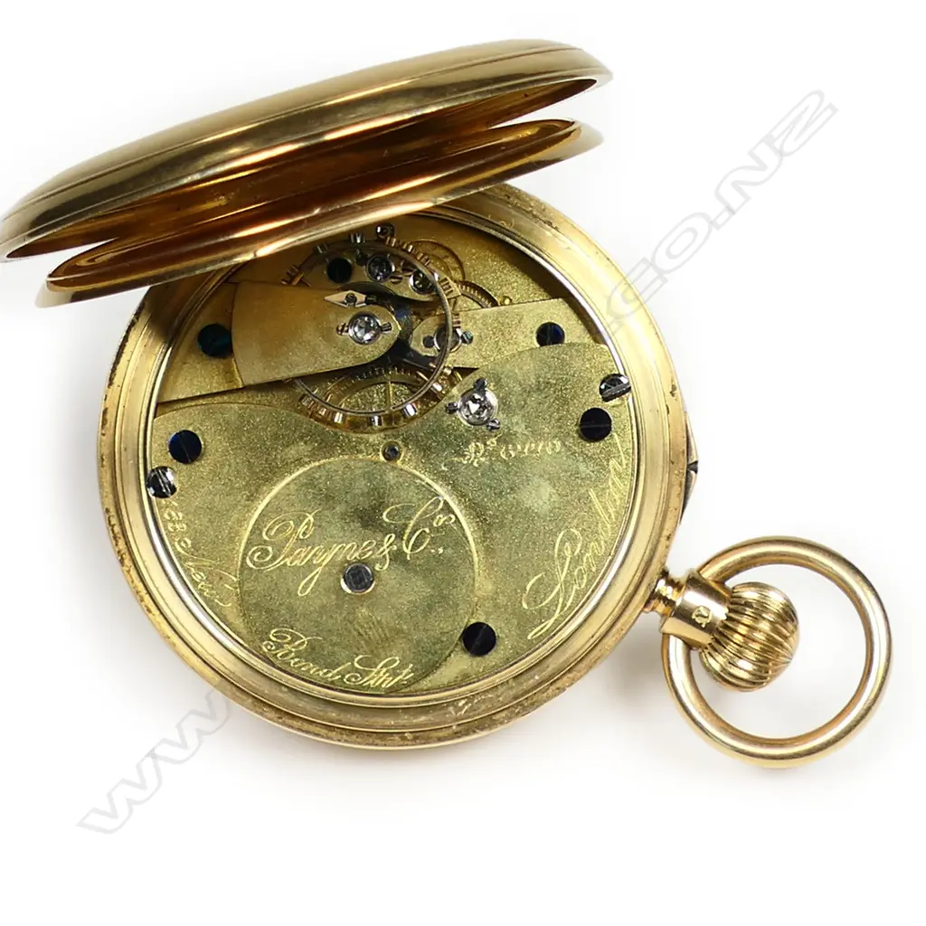 An Edwardian 18ct gold full hunter pocket watch, Image 1++
