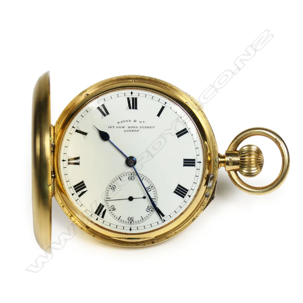 An Edwardian 18ct gold full hunter pocket watch, Image 1++