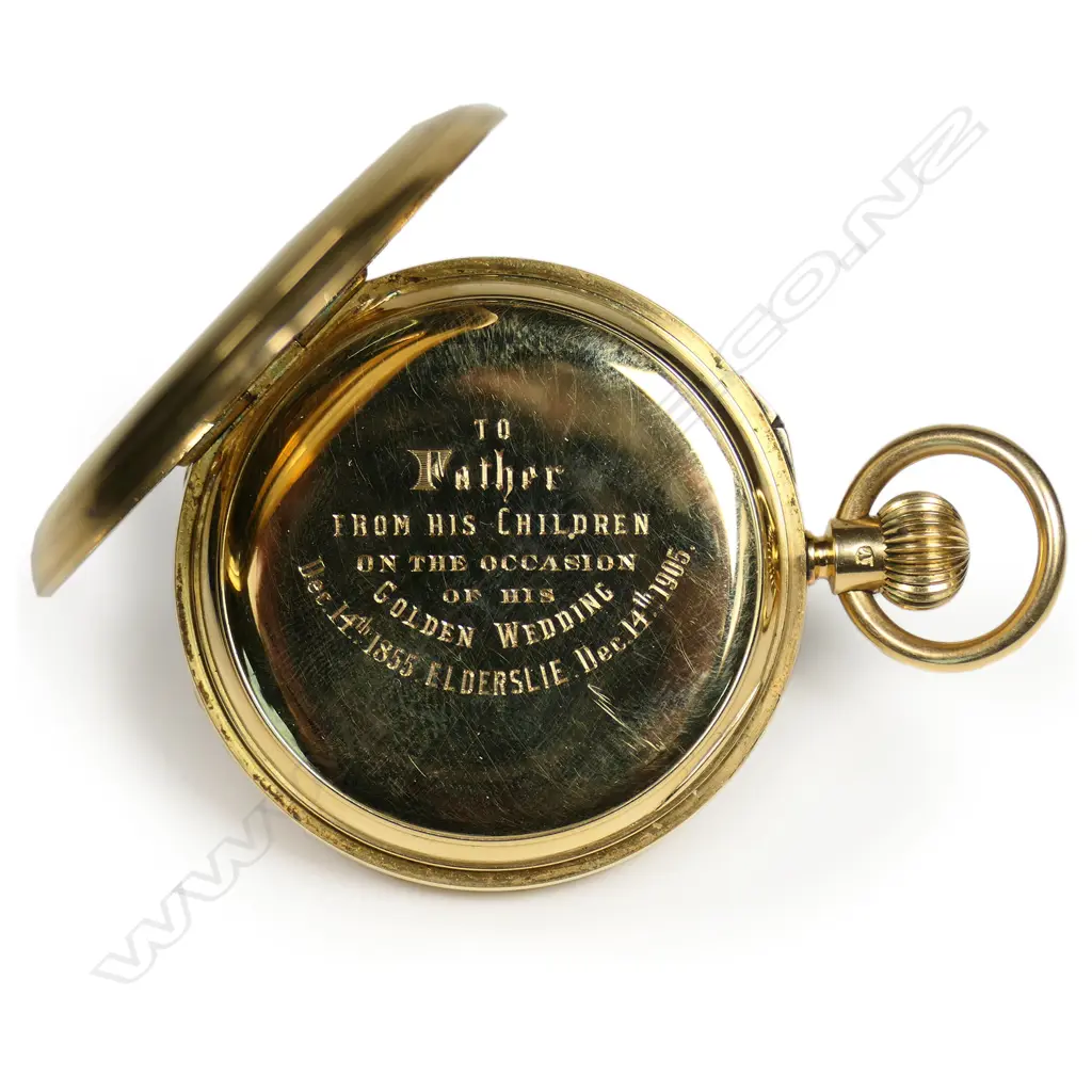 An Edwardian 18ct gold full hunter pocket watch, Image 1++