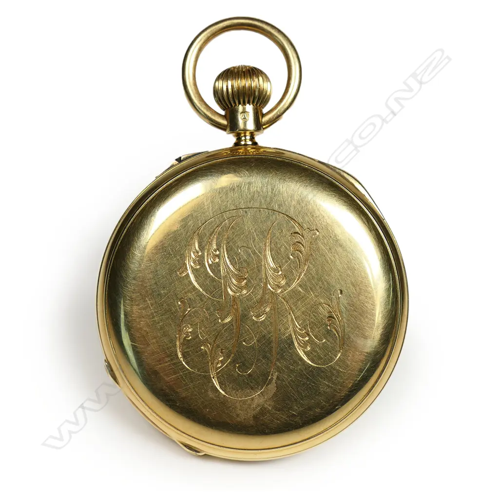 An Edwardian 18ct gold full hunter pocket watch, Image 1++