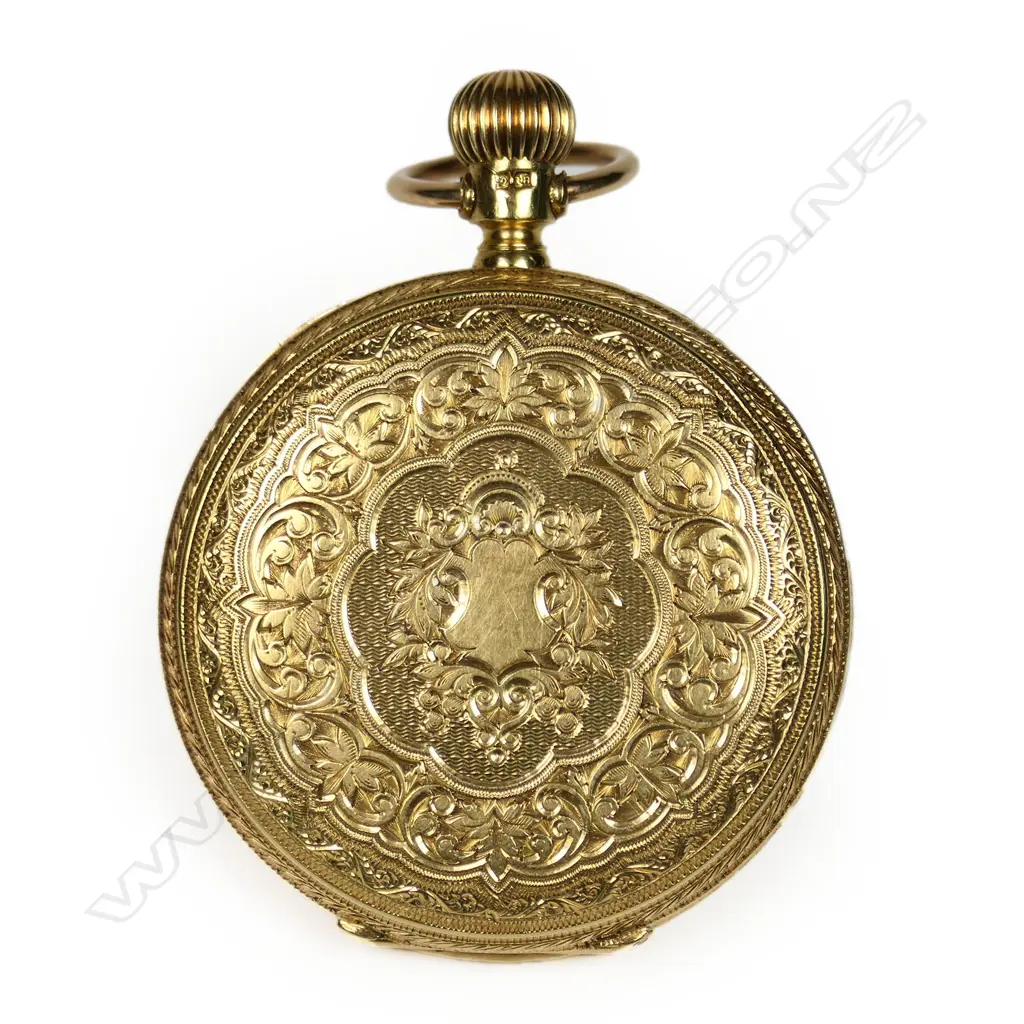 A Victorian 18ct gold full hunter pocket watch, Image 1++