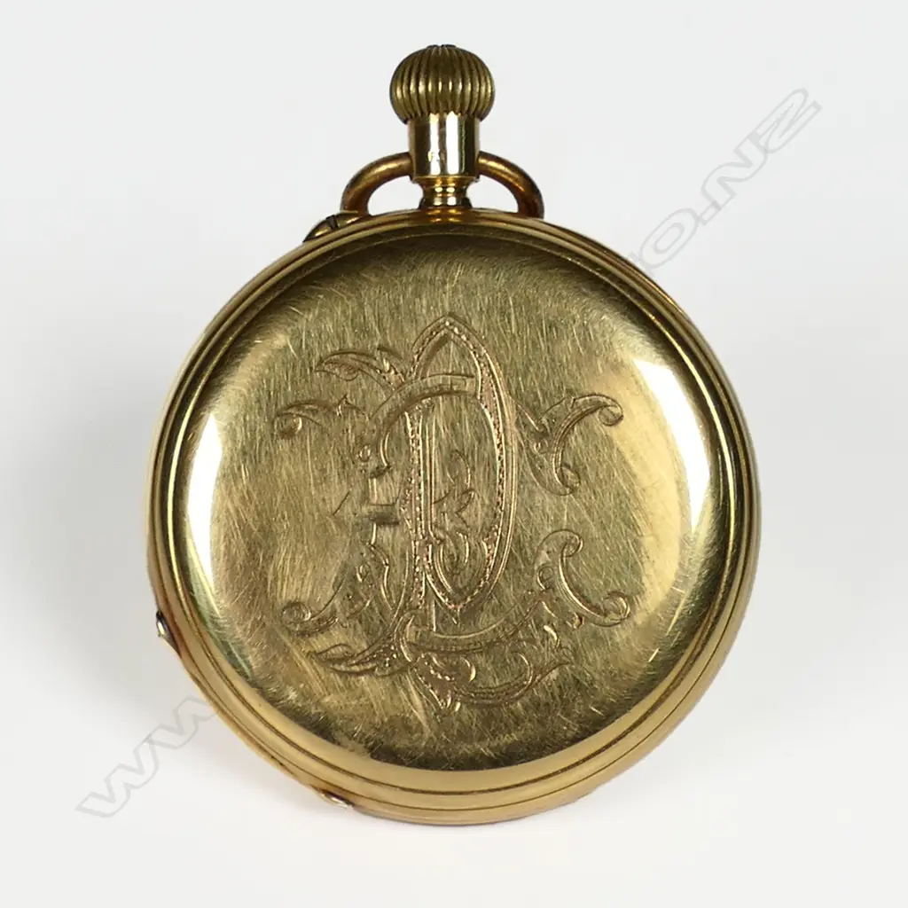 An 18ct gold half hunter pocket watch, Image 1++