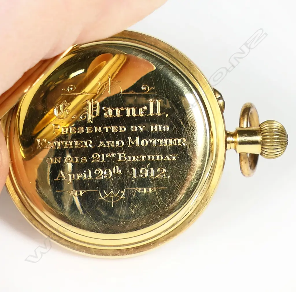 An 18ct gold half hunter pocket watch, Image 1++