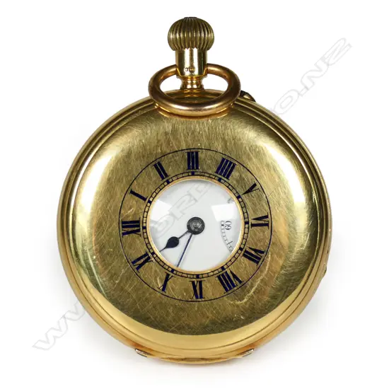 An 18ct gold half hunter pocket watch,