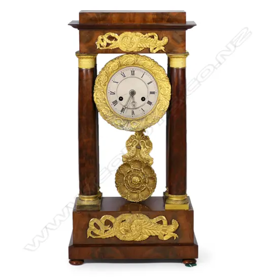 An elegant 19thC French portico clock,