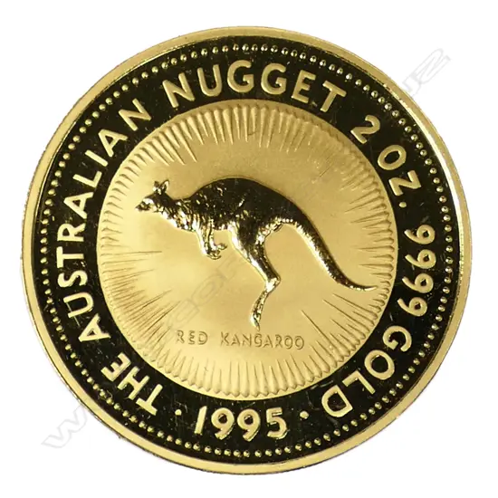 1995 'The Australian Nugget 2 oz. 9999 Gold' $200 coin