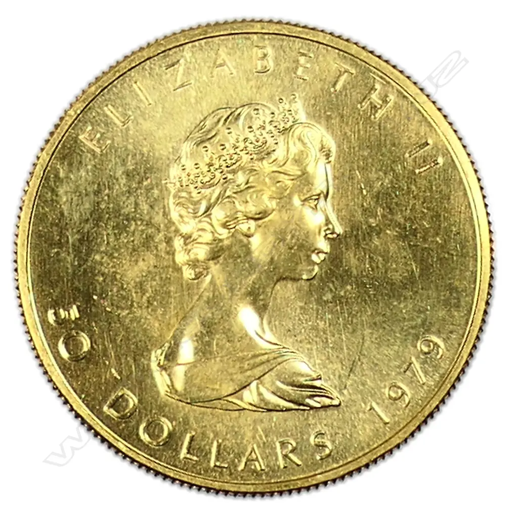 A 1979 Canadian Maple $50 .999 gold coin, Image 1++