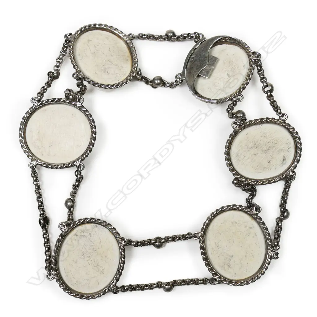 A Victorian silver and lava cameo choker, Image 1++